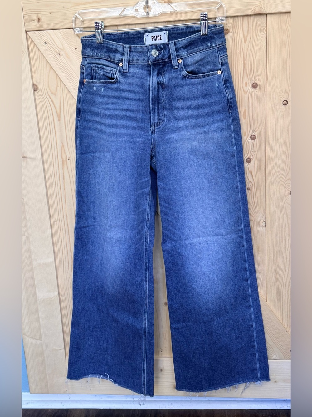 PAIGE Anessa Wide Leg High-Rise Jeans - Indigo Blue
